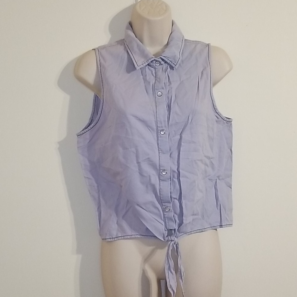 Blossom & Clover blue denim look belly blouse